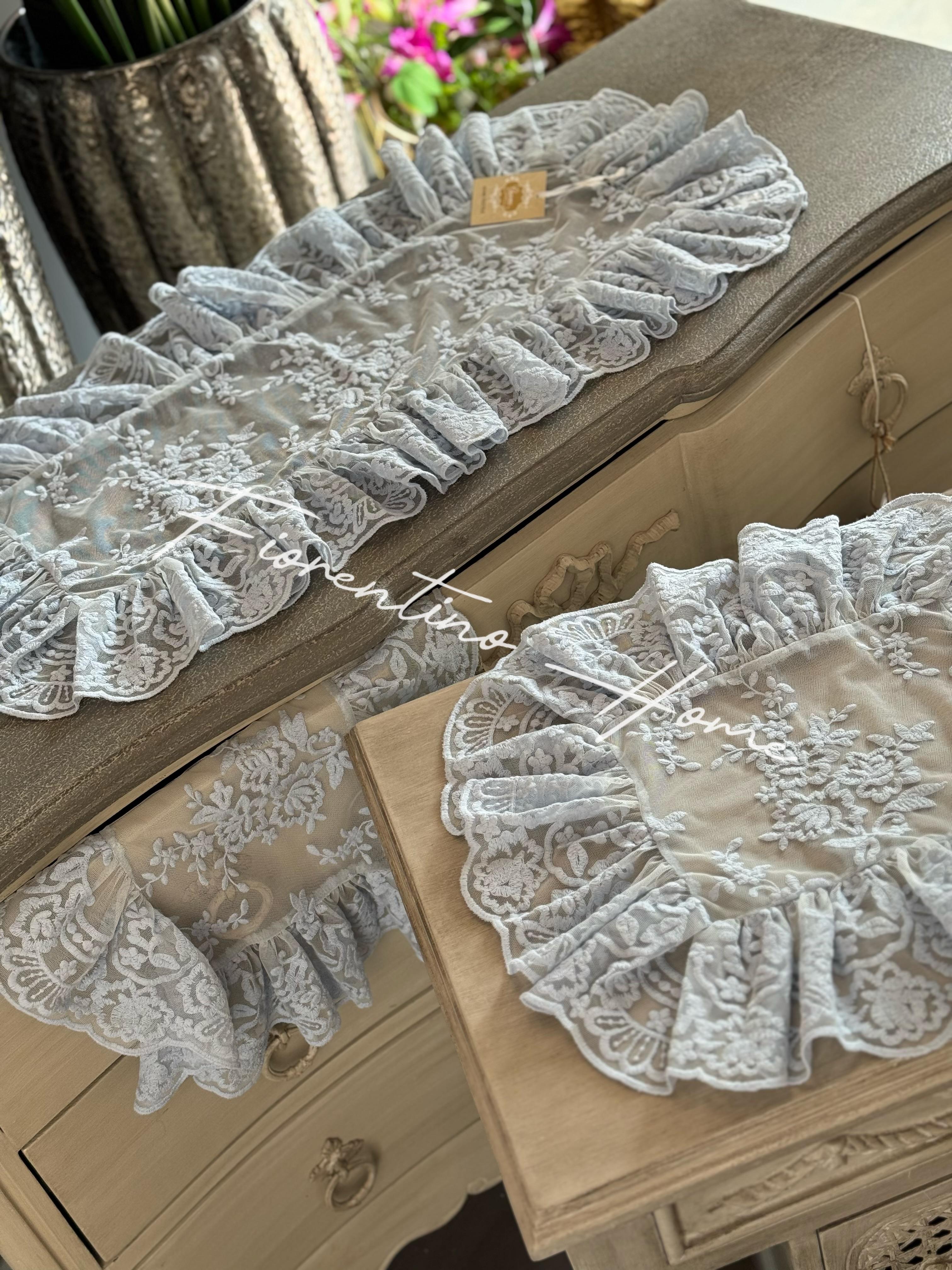 Tris centrini in total pizzo sartoriale Royal - vari colori - 80x40+45x40 - Charme Home Textile - Foto 3